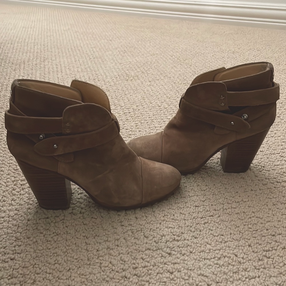 Rag & Bone Harrow Booties 36.5 Camel Suede - image 4